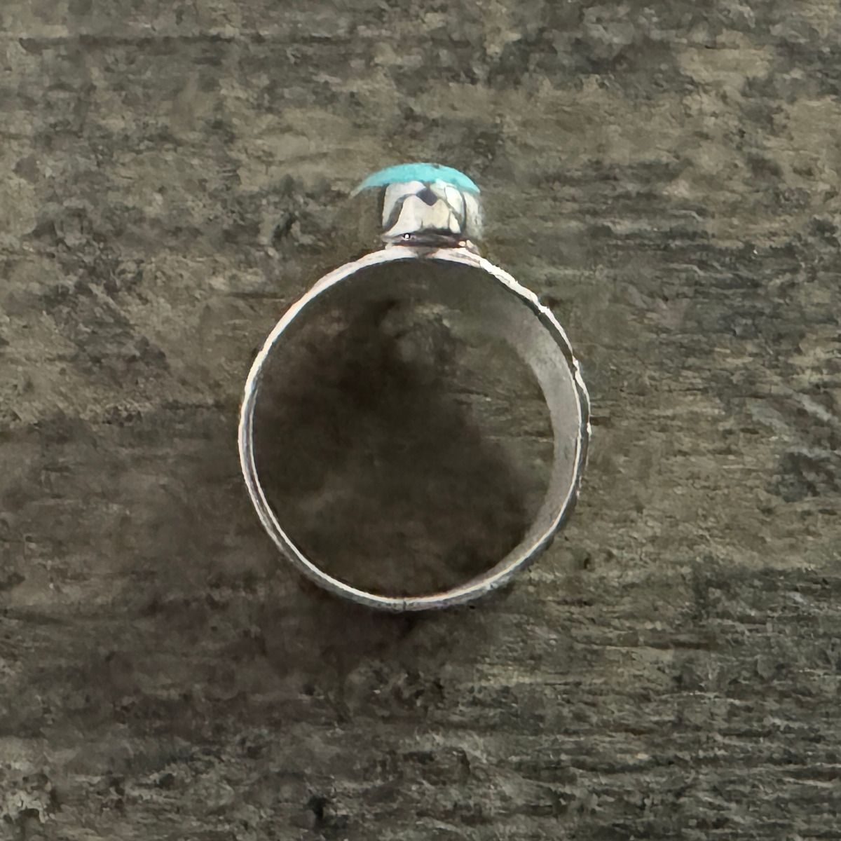 Andean Blue Turquoise Oval Ring - Size 7