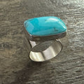 Cloudy Mountain Turquoise East West Ring - Size 7
