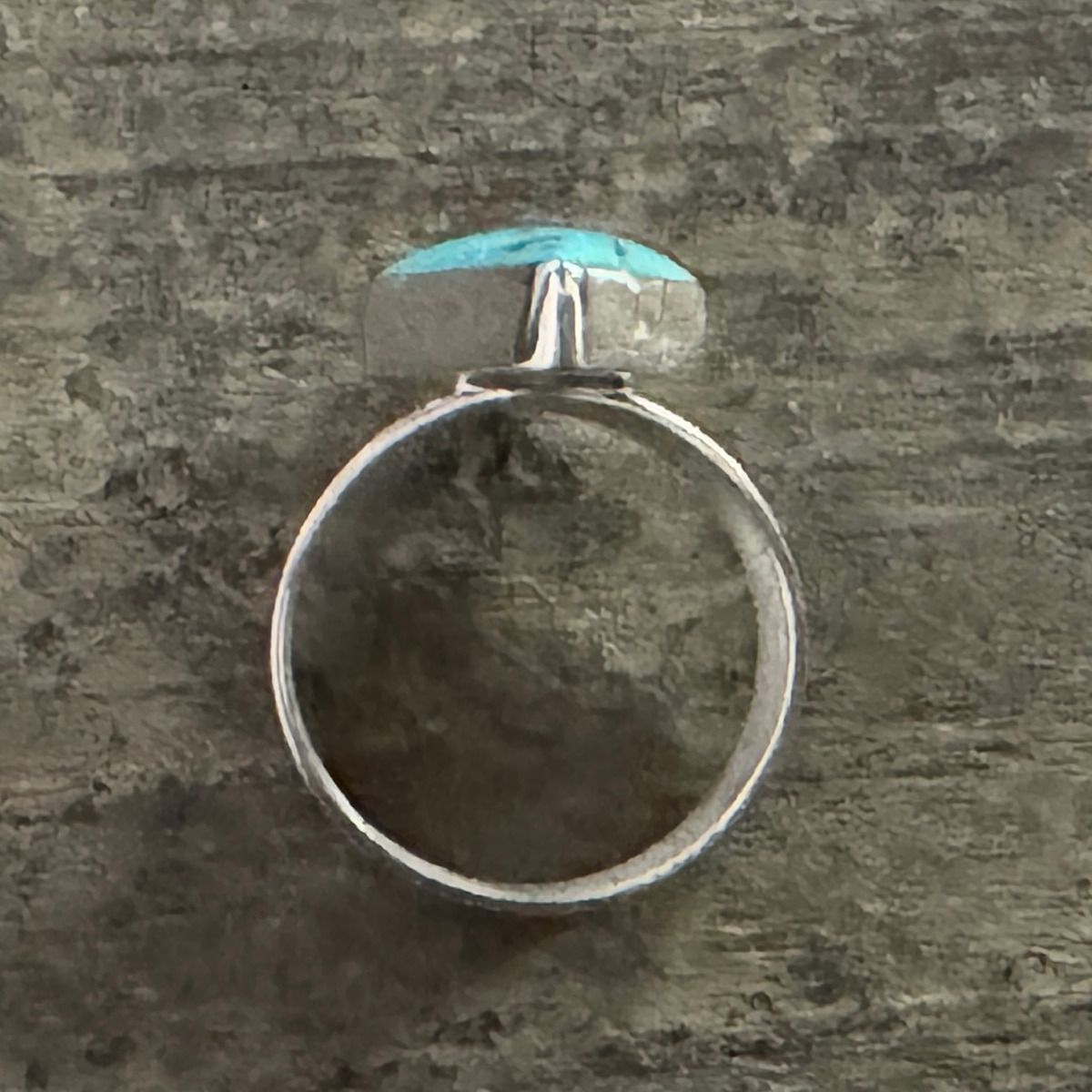 Cloudy Mountain Turquoise "Diamond" Ring - Size 7