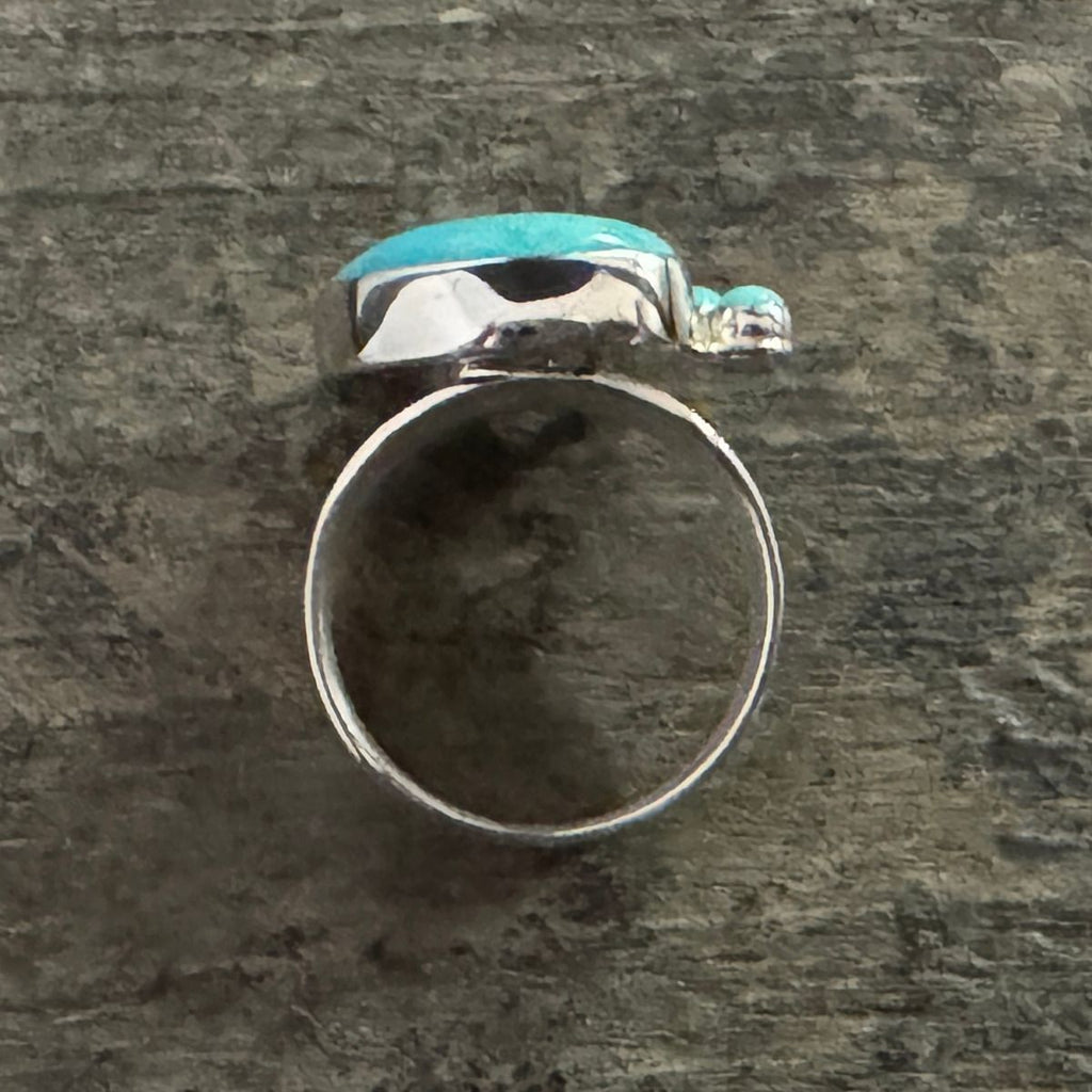 Cloudy Mountain Turquoise Ring - Size 7