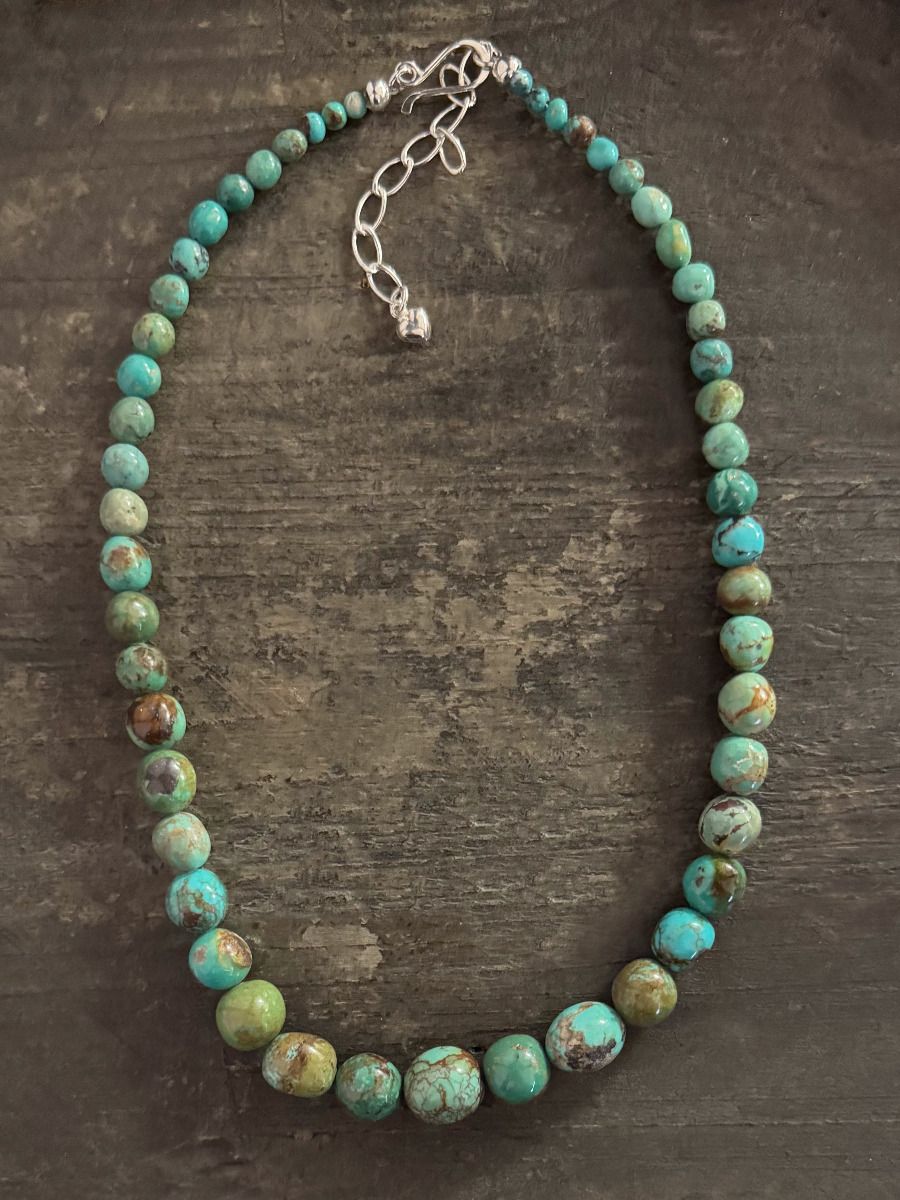 Graduated New Redskin Turquoise Necklace