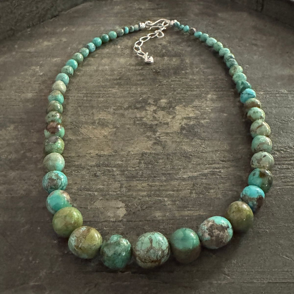 Graduated New Redskin Turquoise Necklace