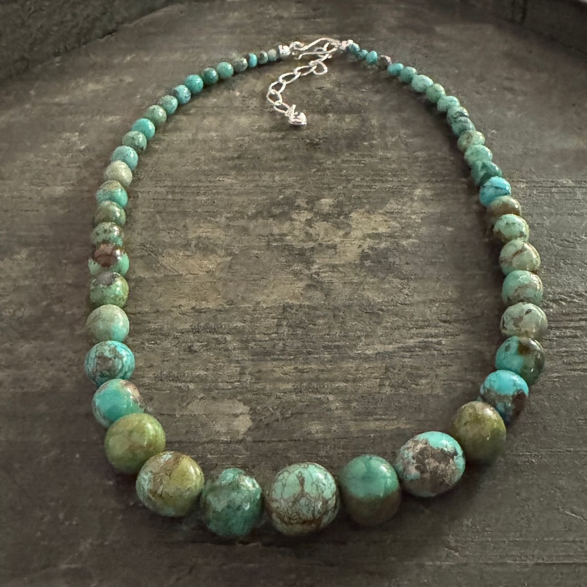 Graduated New Redskin Turquoise Necklace