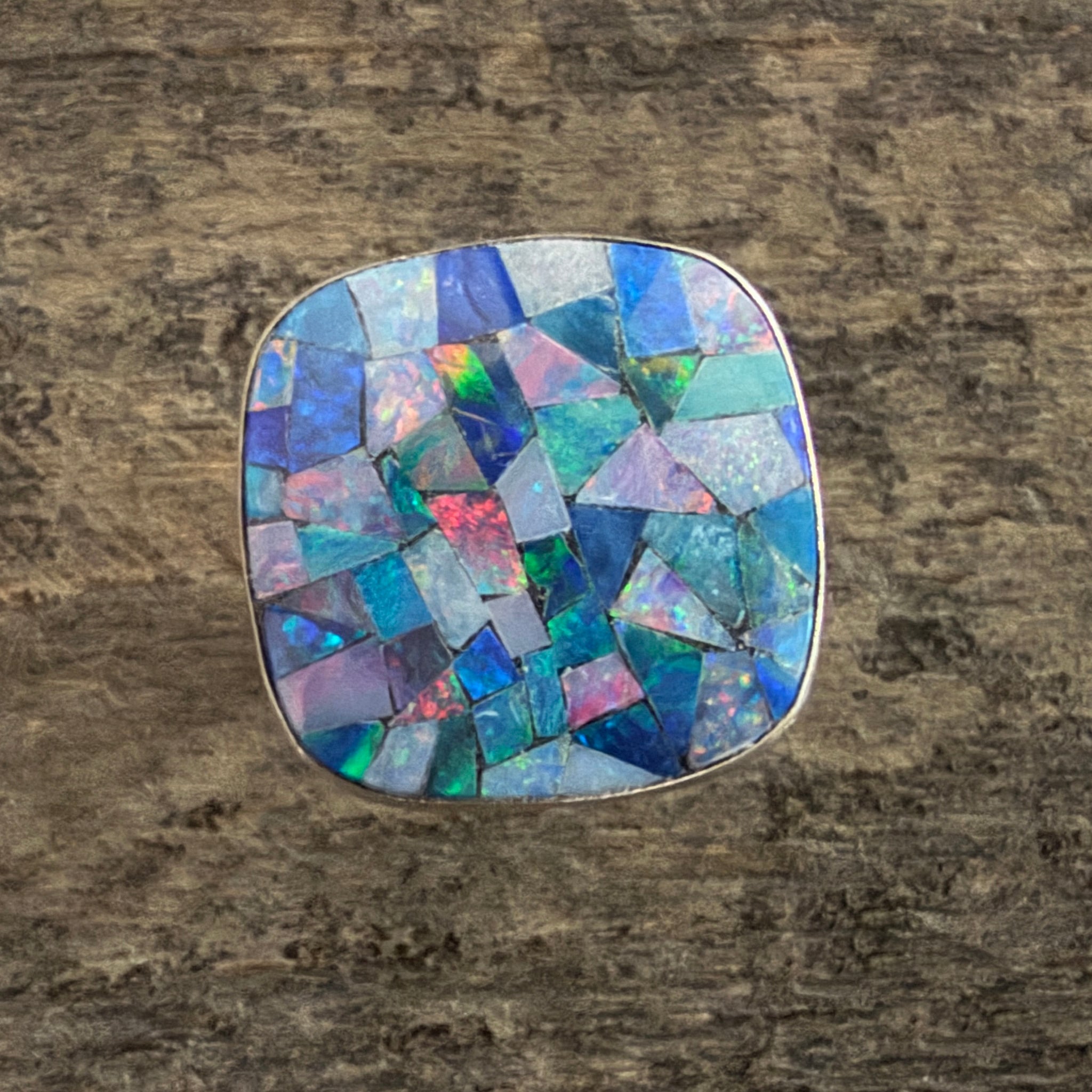 Micro Opal Squared Ring - Size 6