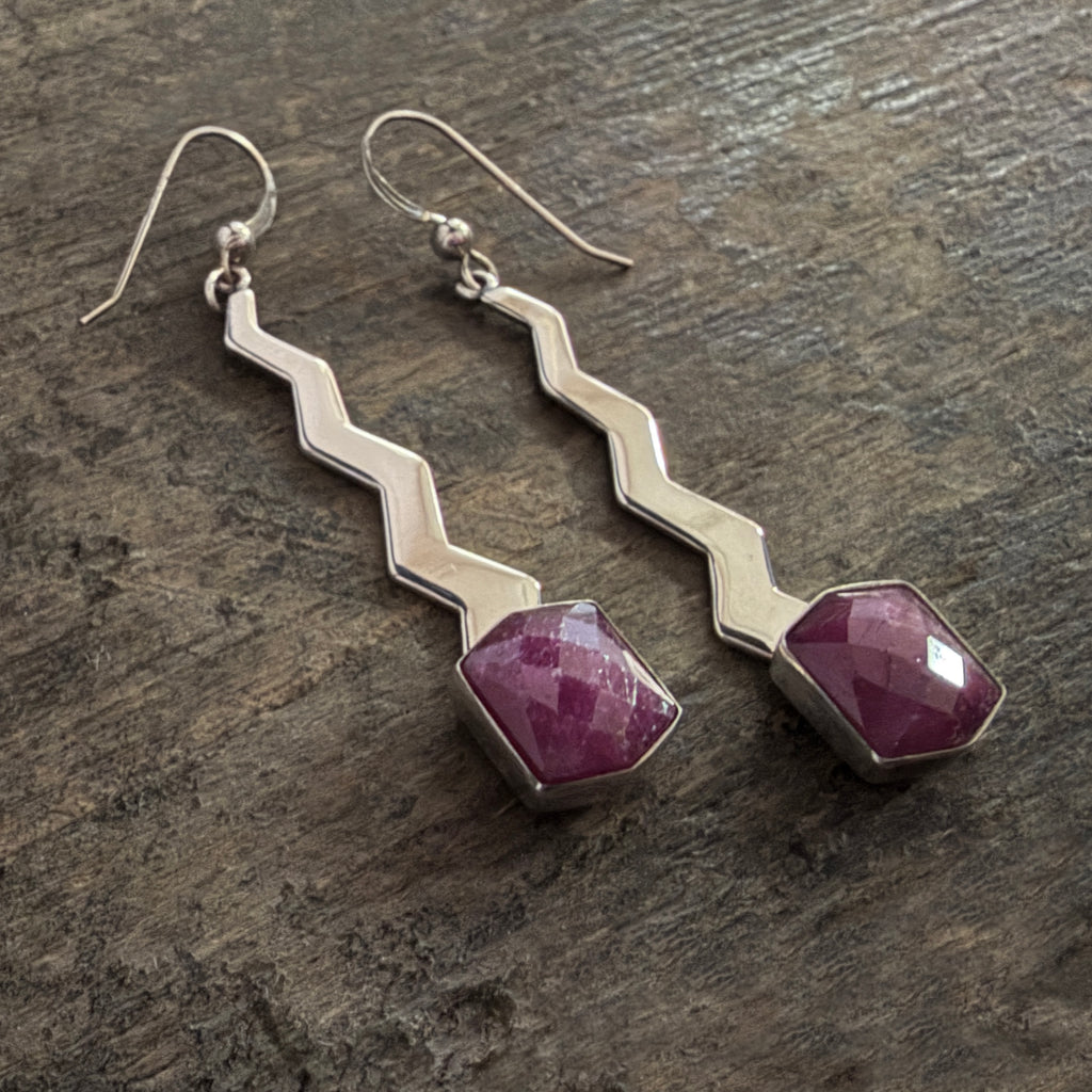 Ruby "Lightening" Earrings