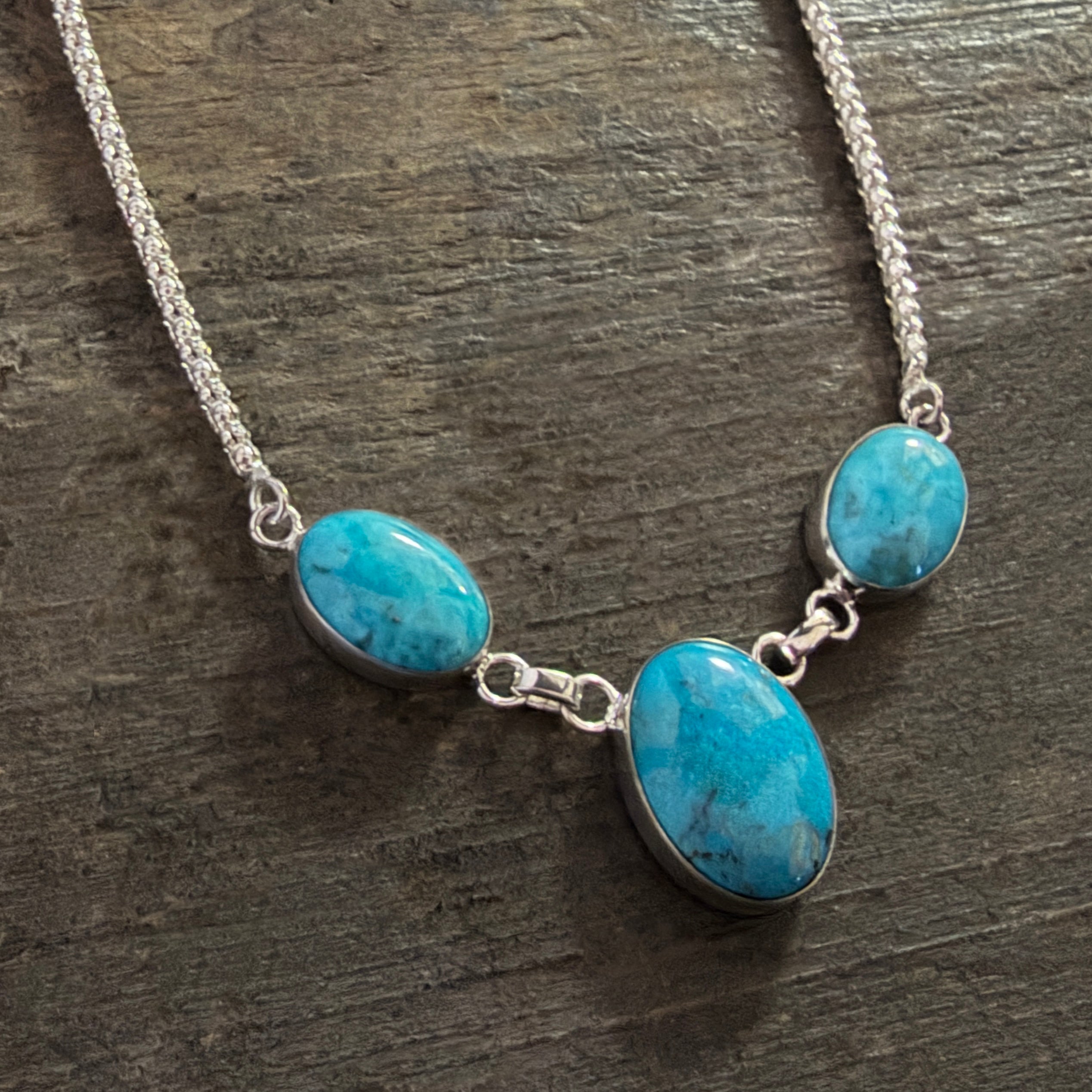 Kingman Turquoise Chain Necklace