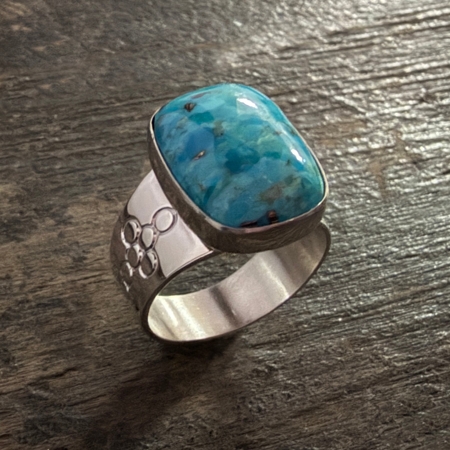 Maidenhair Turquoise Nugget Ring - Size 7