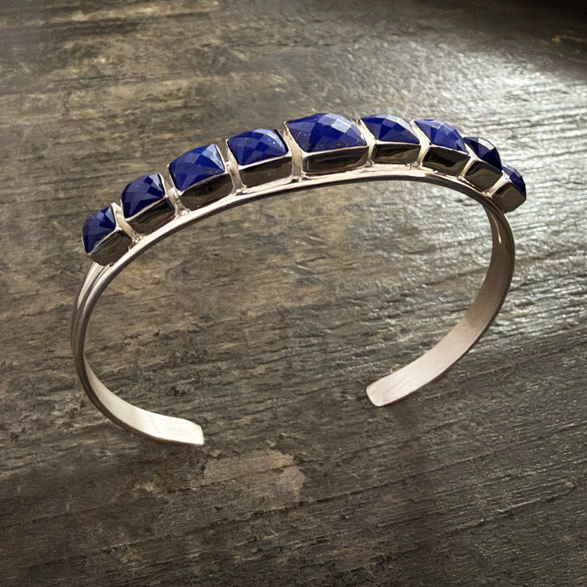 Faceted Lapis Cuff