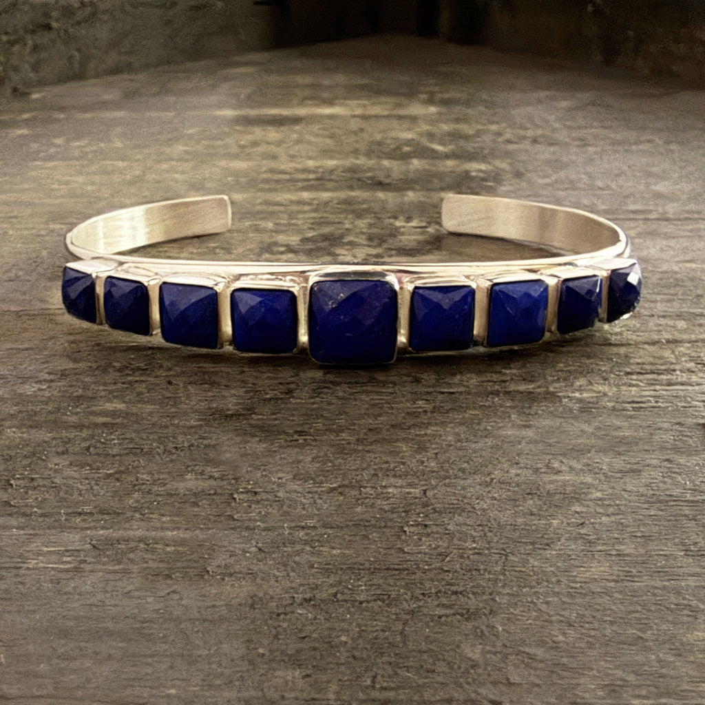 Faceted Lapis Cuff