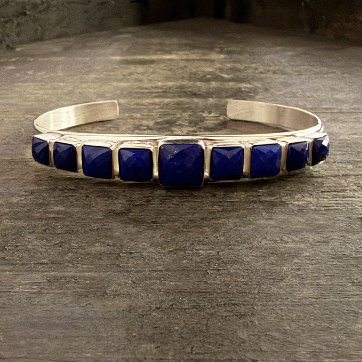 Faceted Lapis Cuff