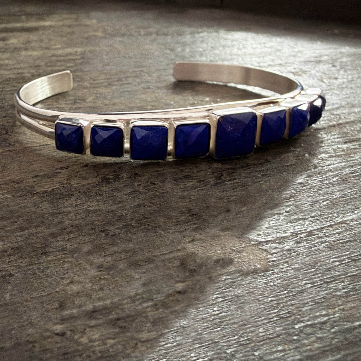 Faceted Lapis Cuff