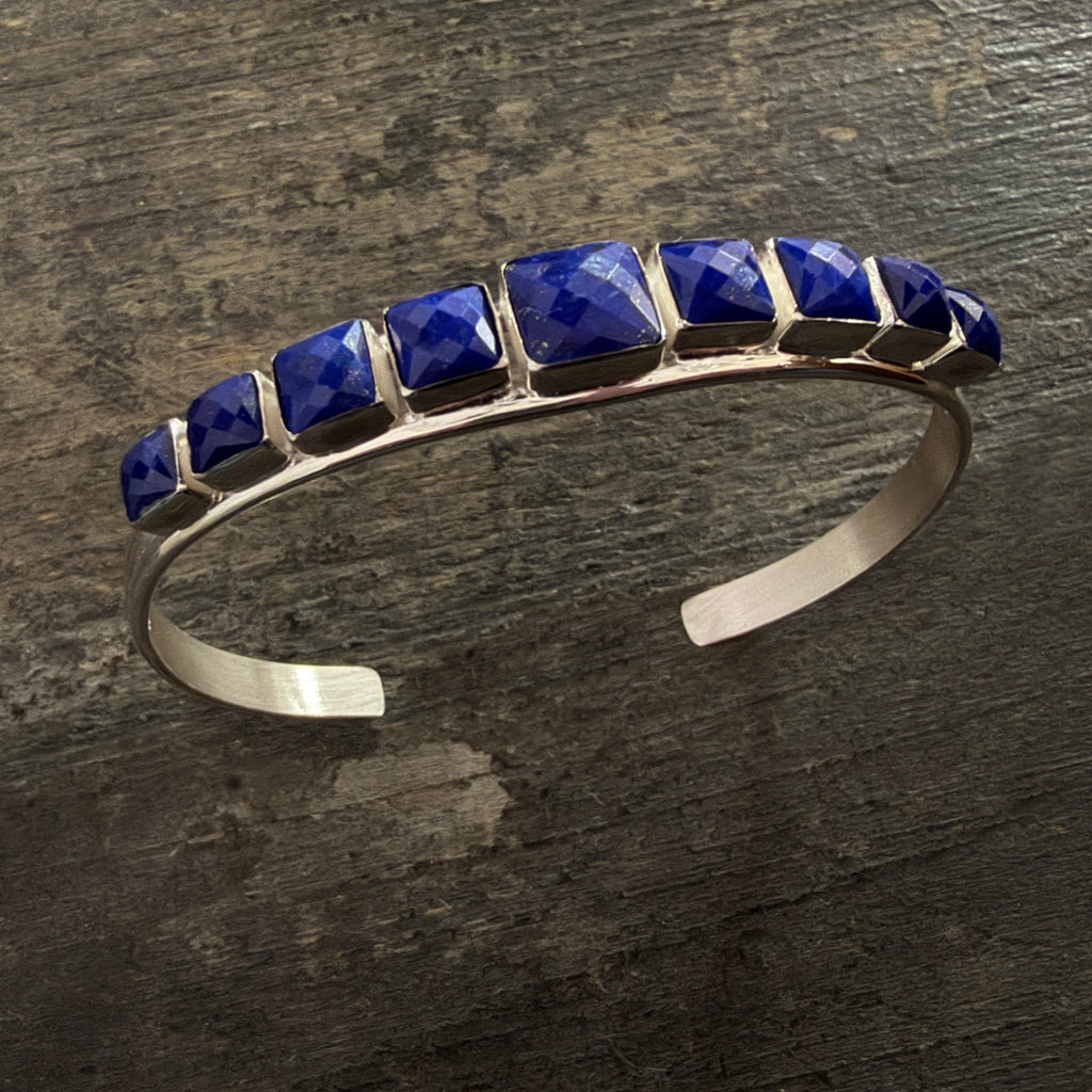 Faceted Lapis Cuff