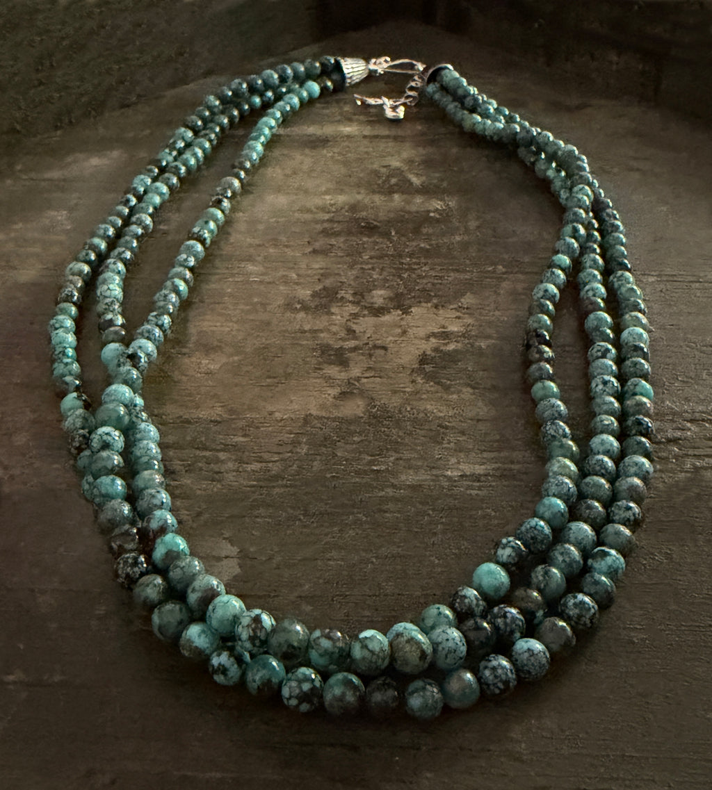 Three Strand Hubei Turquoise Necklace