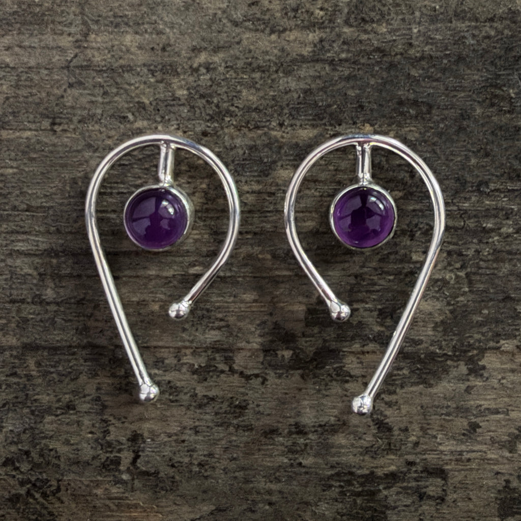 Amethyst Post Earrings