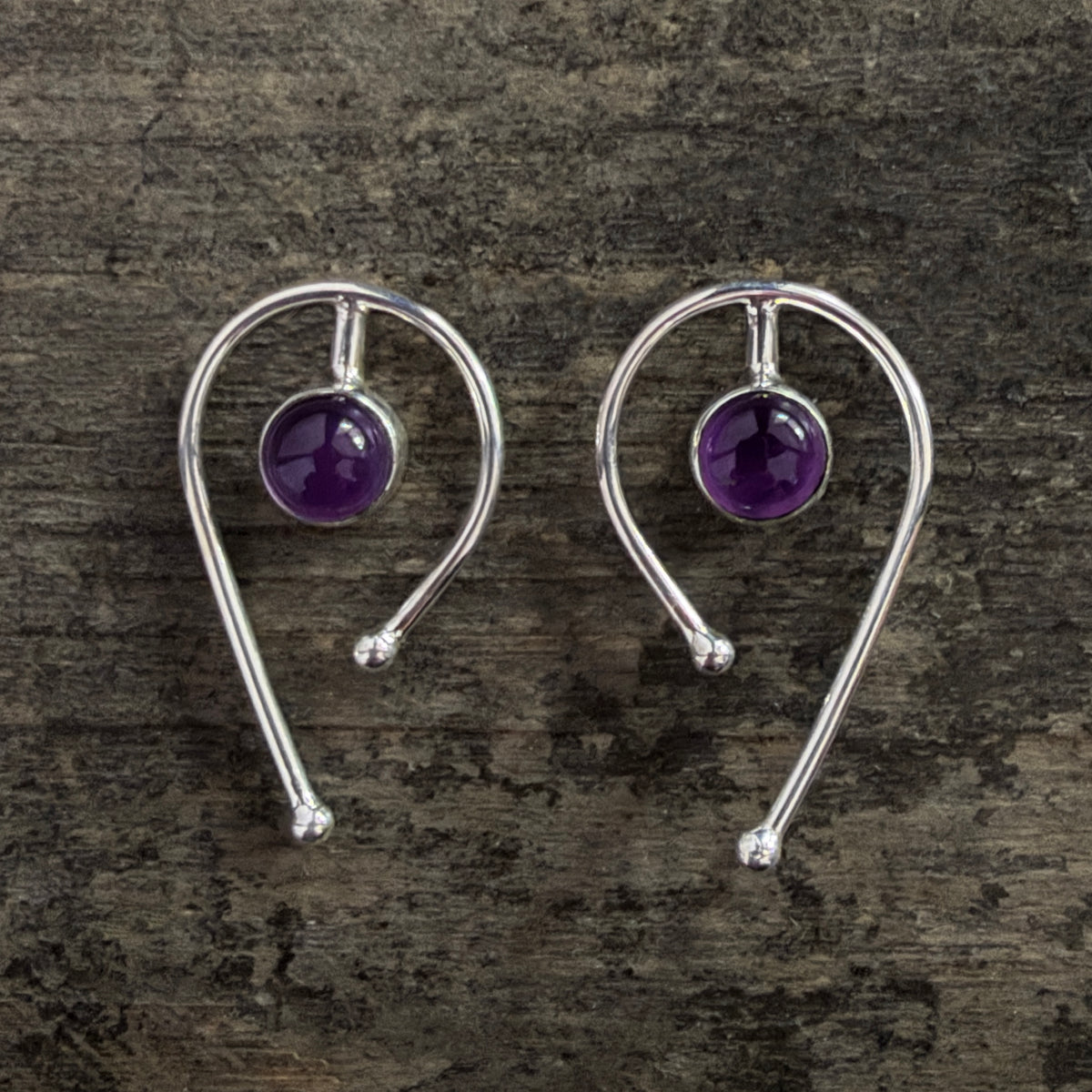 Amethyst Post Earrings