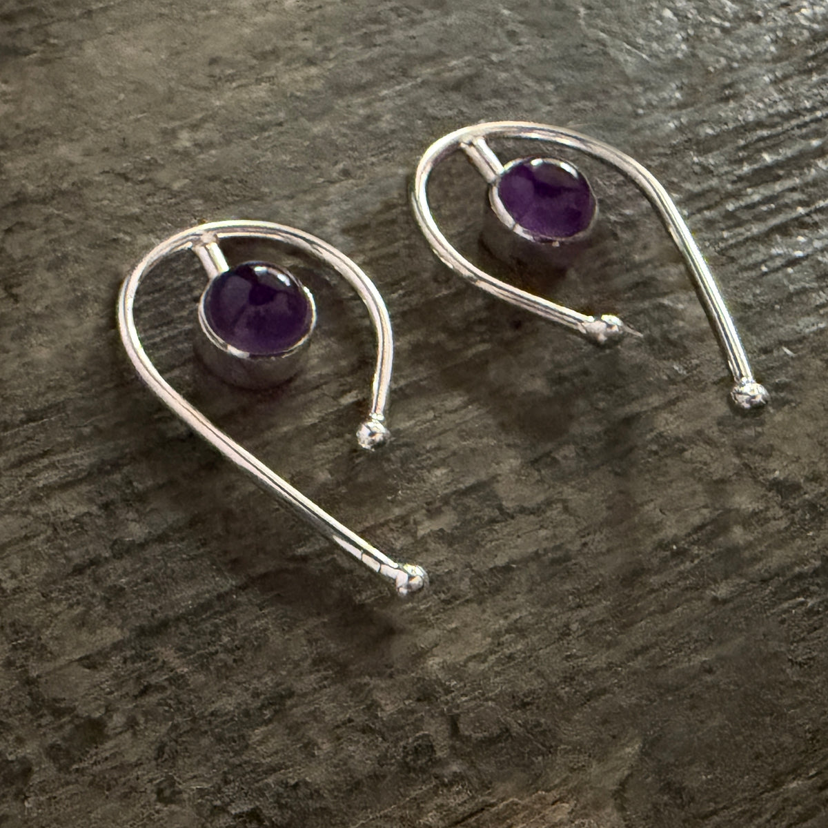 Amethyst Post Earrings