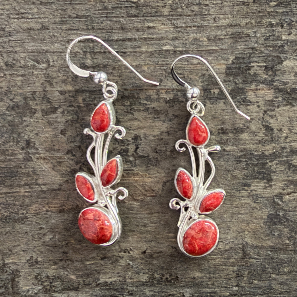 Coral Botanical Earrings