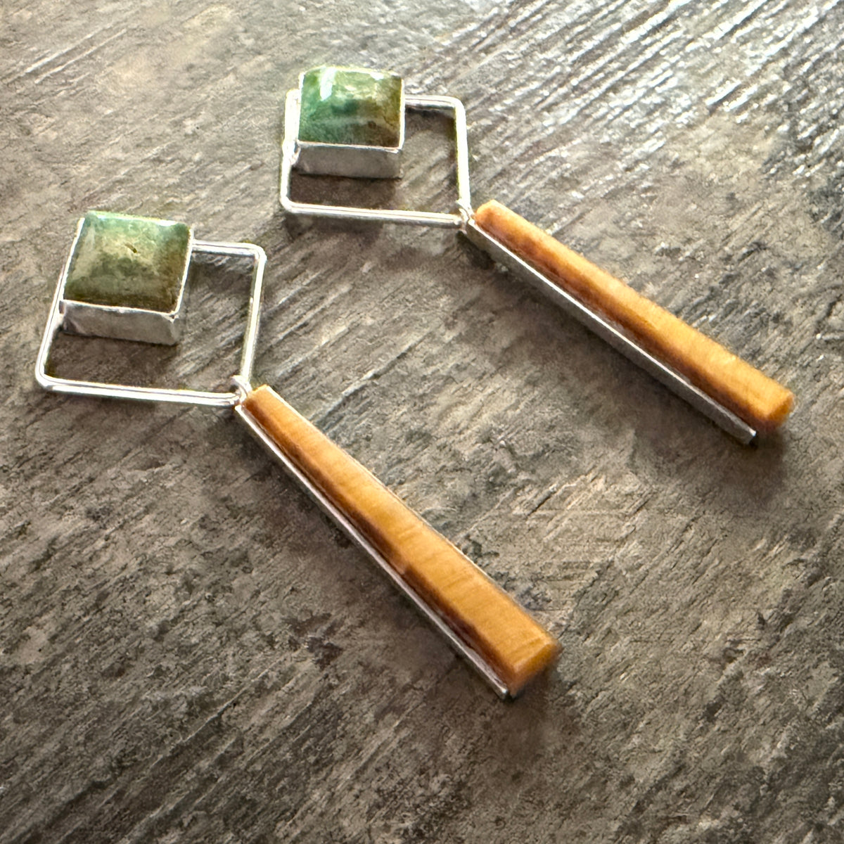 Tigers Eye and Alicia Turquoise Earrings