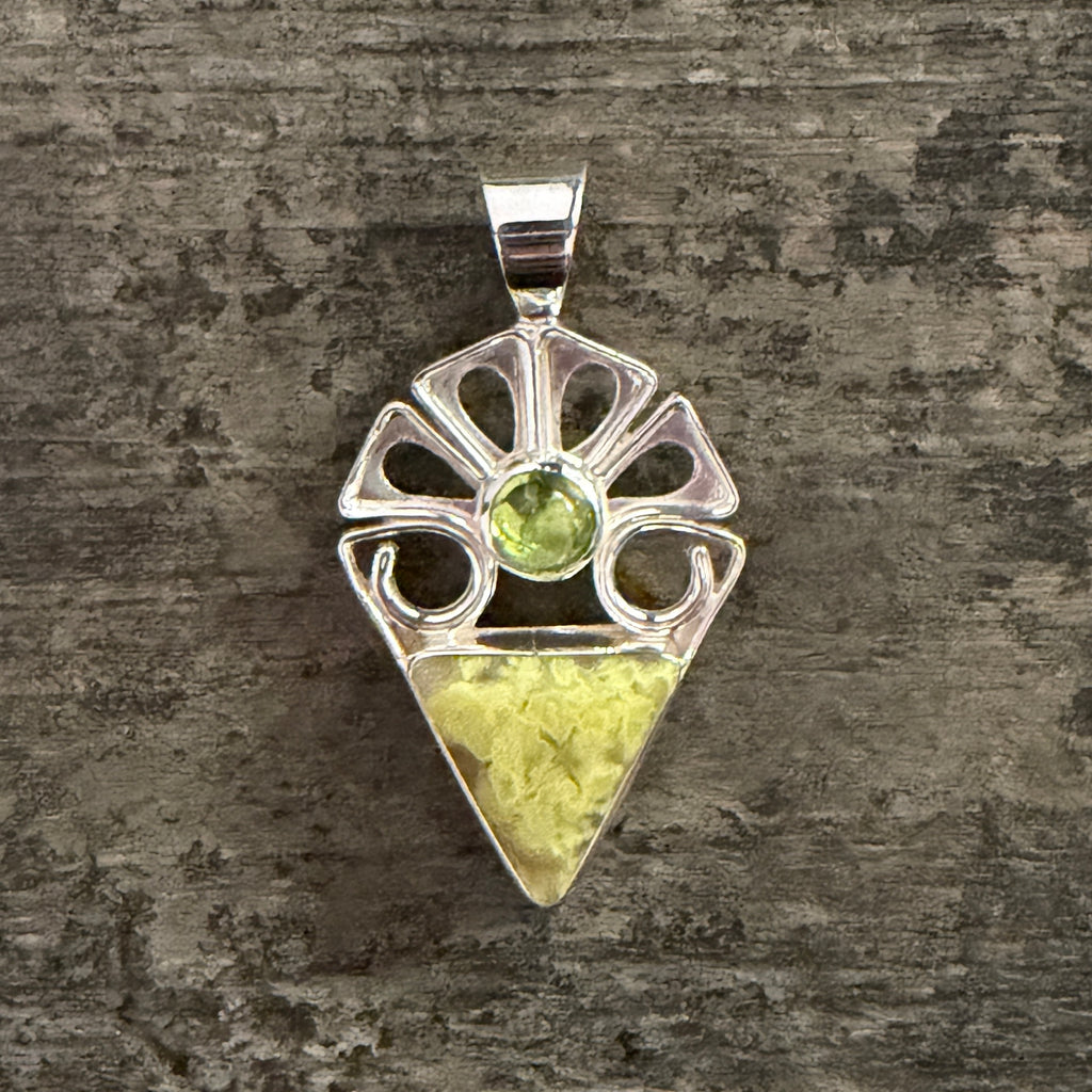 Green Opal and Peridot Pendant