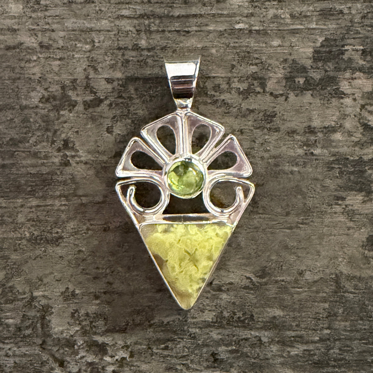 Green Opal and Peridot Pendant