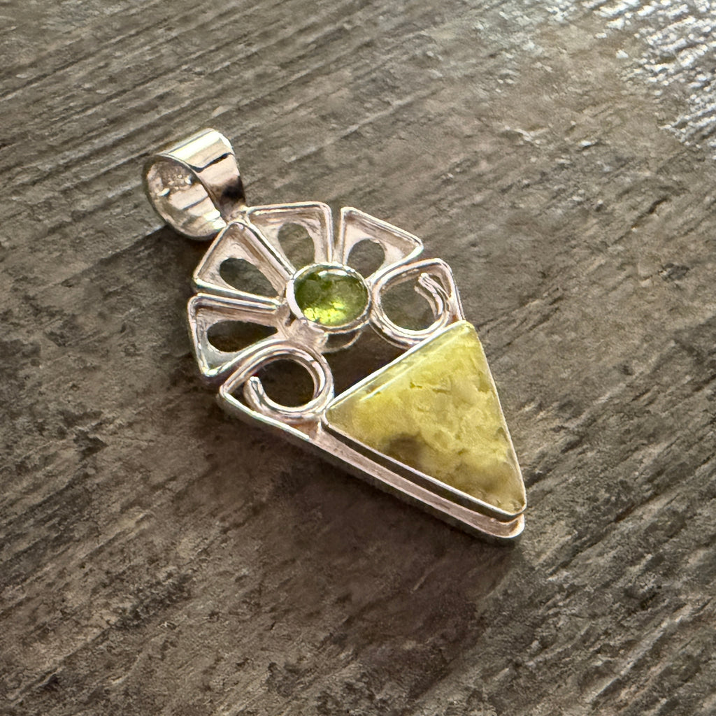 Green Opal and Peridot Pendant