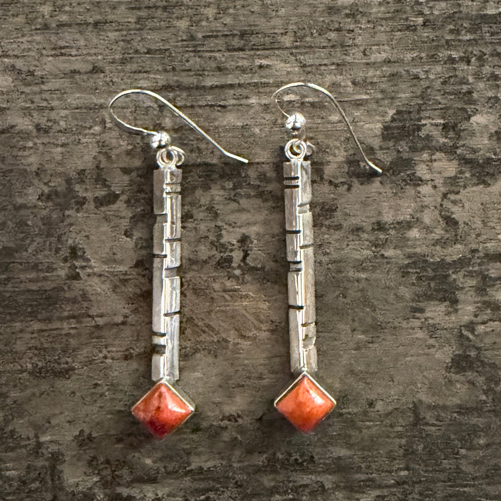 Orange Coral Sculptural Earrings