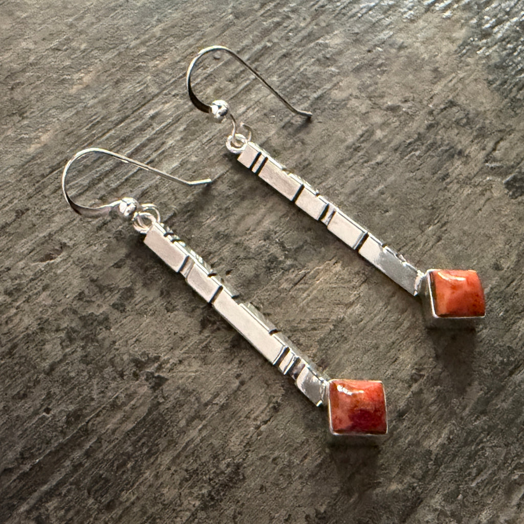 Orange Coral Sculptural Earrings