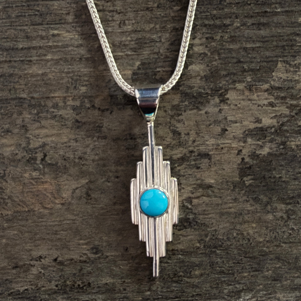 Sleeping Beauty Turquoise Pendant and Chain