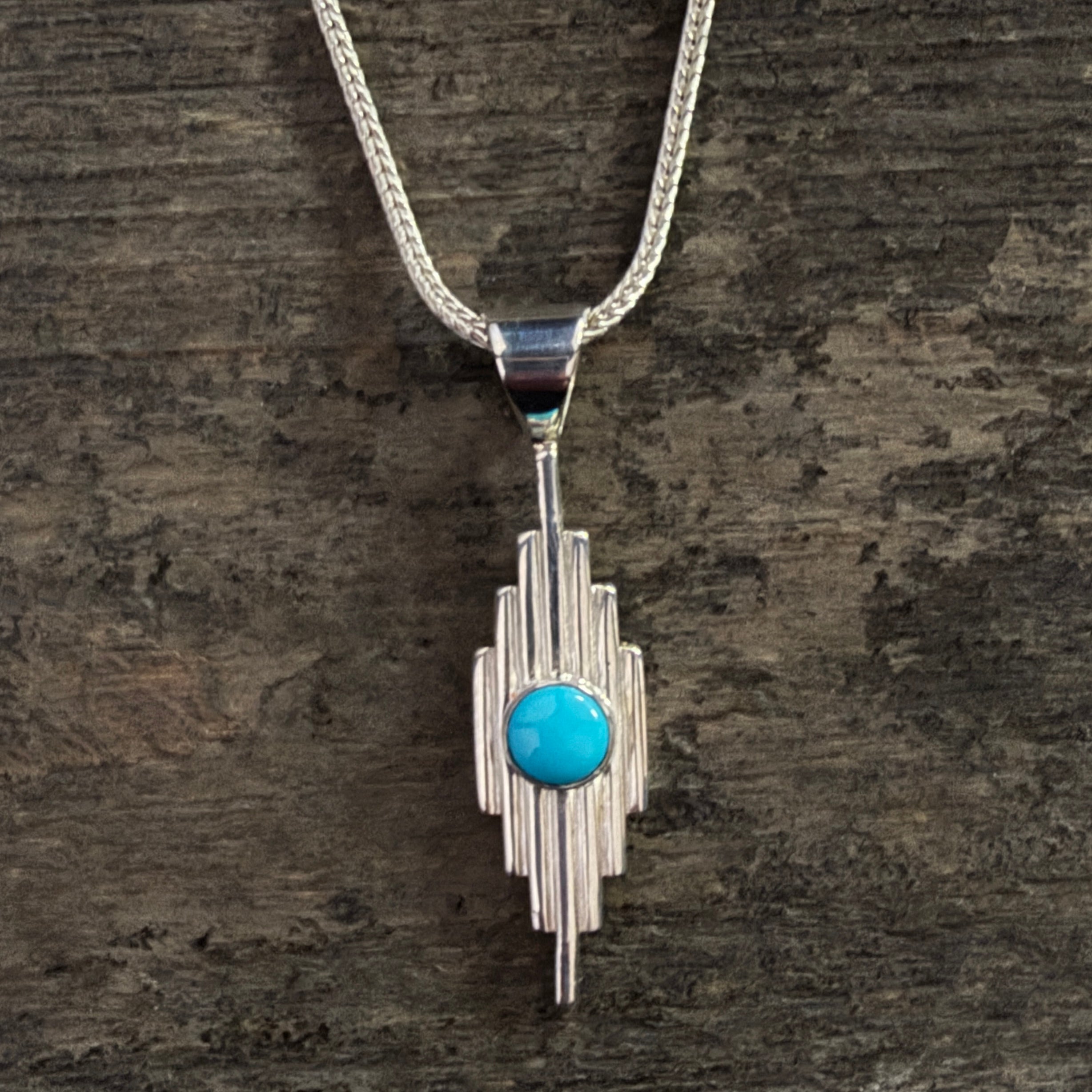 Sleeping Beauty Turquoise Pendant and Chain