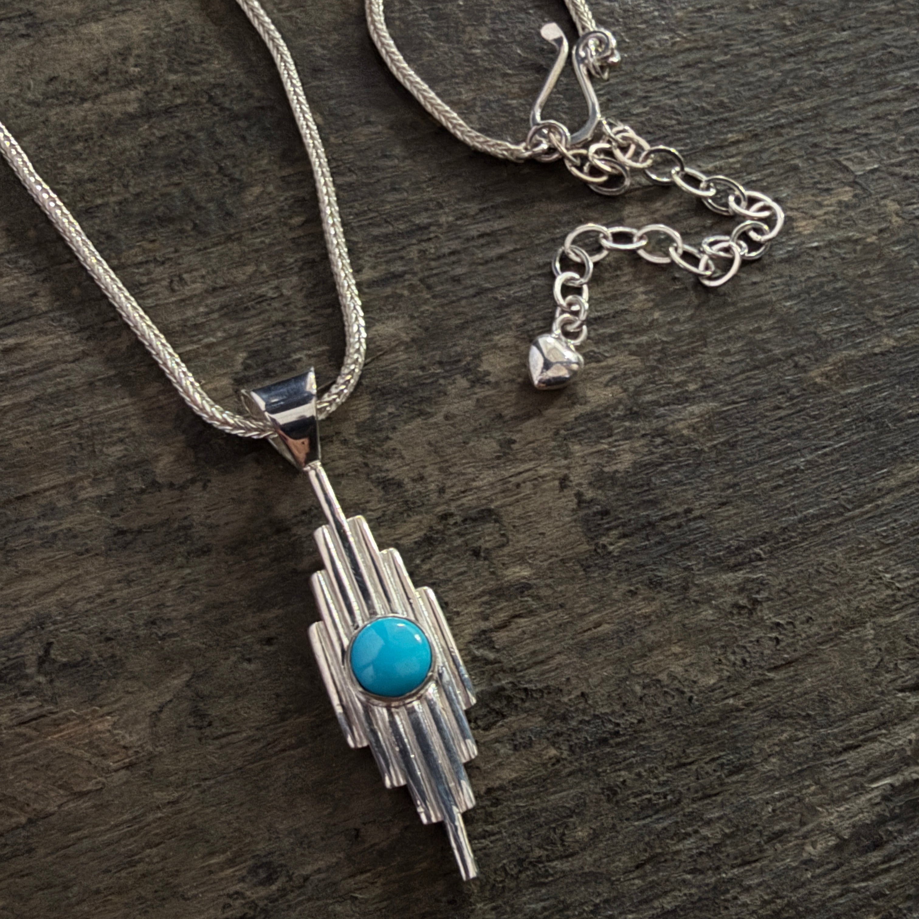 Sleeping Beauty Turquoise Pendant and Chain